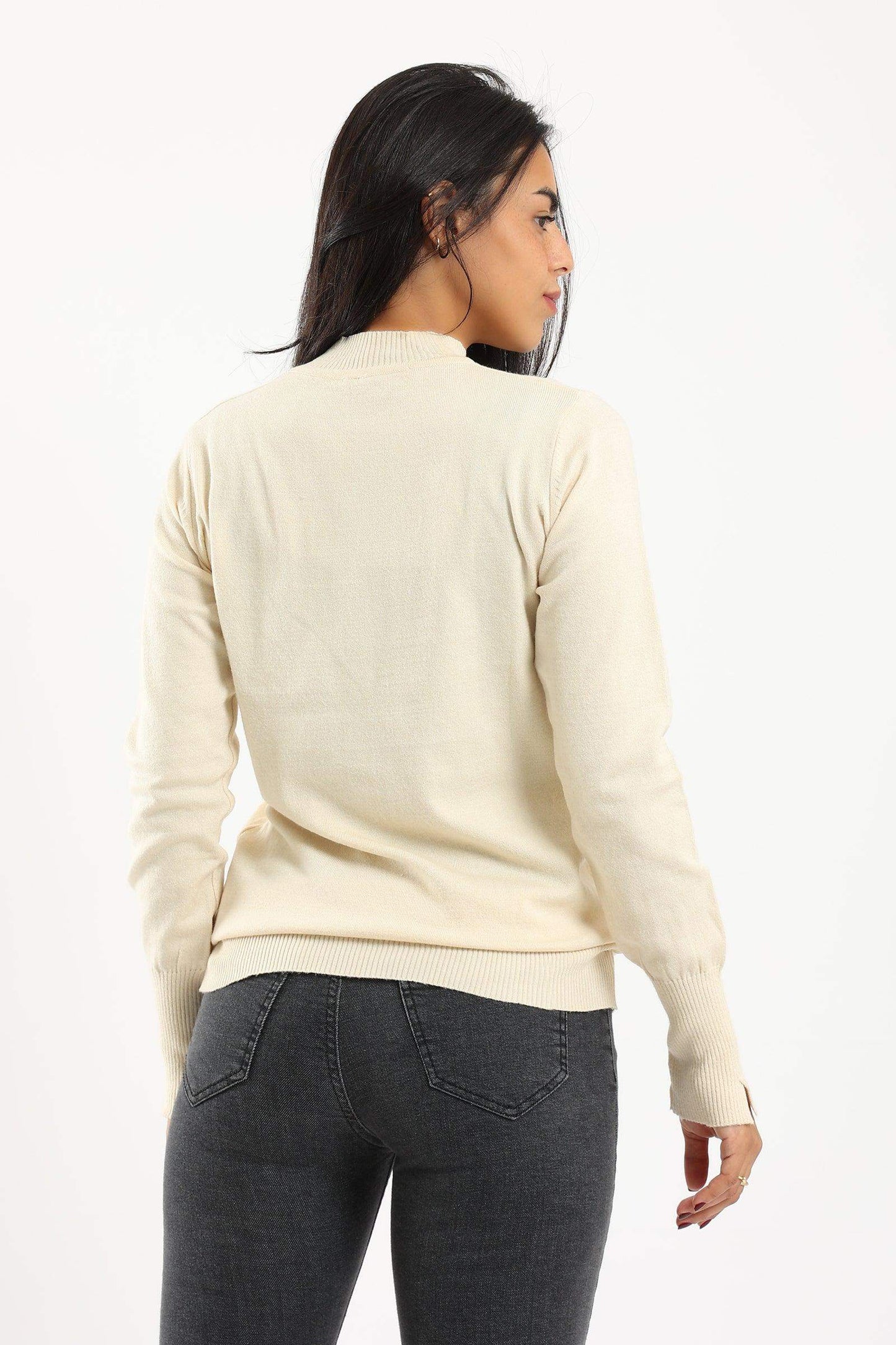 Ribbed Hem Plain Pullover - Carina - ÙƒØ§Ø±ÙŠÙ†Ø§