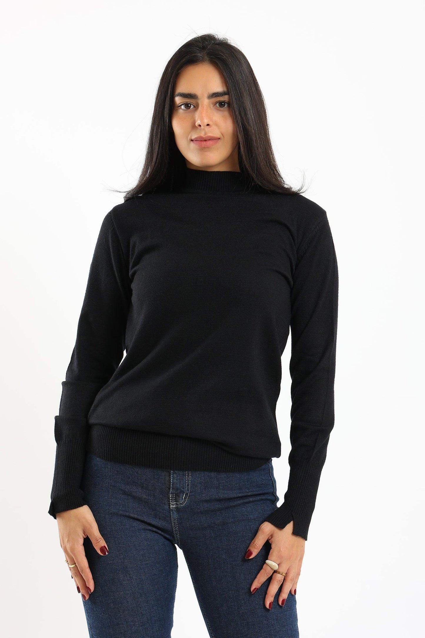 Ribbed Hem Plain Pullover - Carina - ÙƒØ§Ø±ÙŠÙ†Ø§