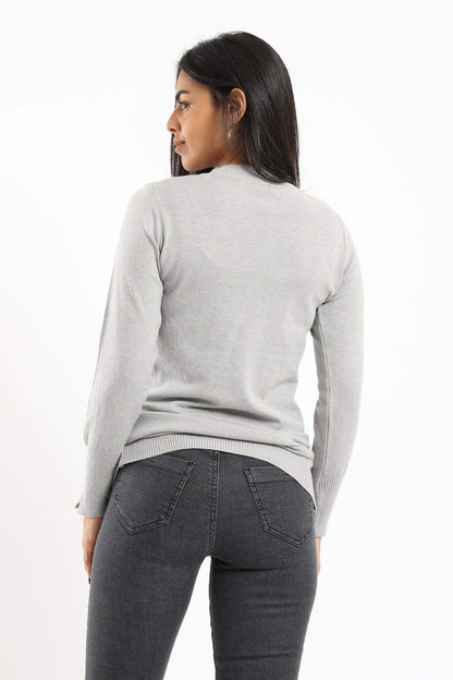 Ribbed Hem Plain Pullover - Carina - ÙƒØ§Ø±ÙŠÙ†Ø§