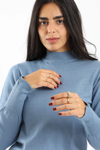 Ribbed Hem Plain Pullover - Carina - ÙƒØ§Ø±ÙŠÙ†Ø§