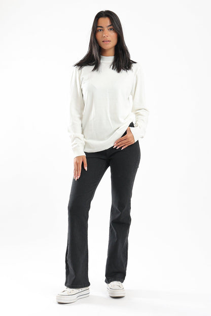 Ribbed Hemline Pullover - Clue Wear