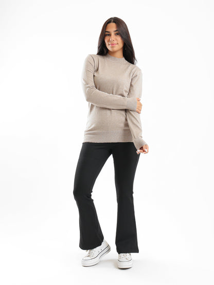 Ribbed Hemline Pullover - Clue Wear