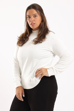 Ribbed Hemline Pullover - Clue Wear