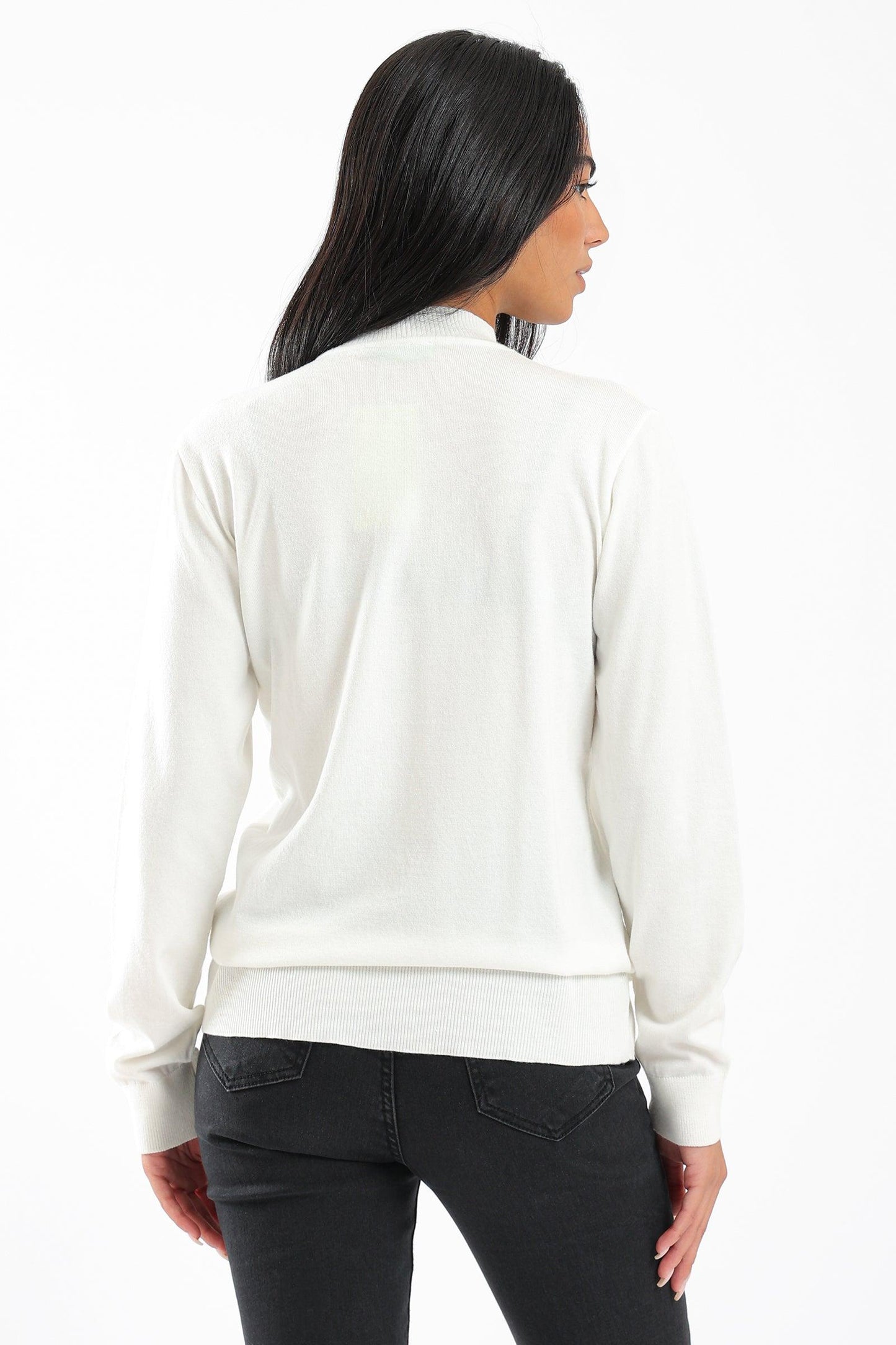 Ribbed Hemline Pullover - Clue Wear