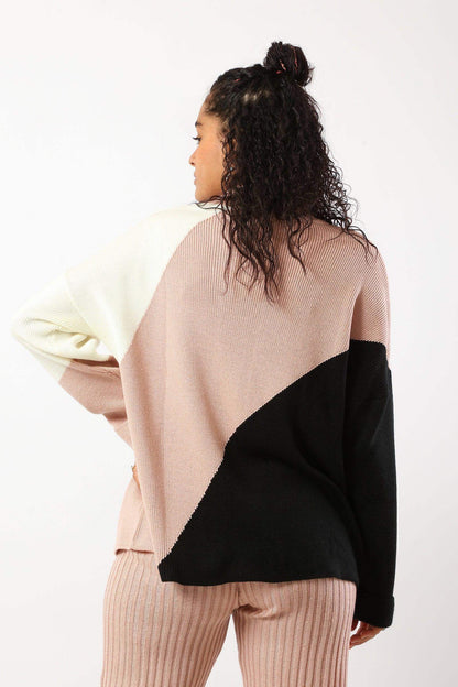 Ribbed High Neck Lounge Sweater - Carina - ÙƒØ§Ø±ÙŠÙ†Ø§