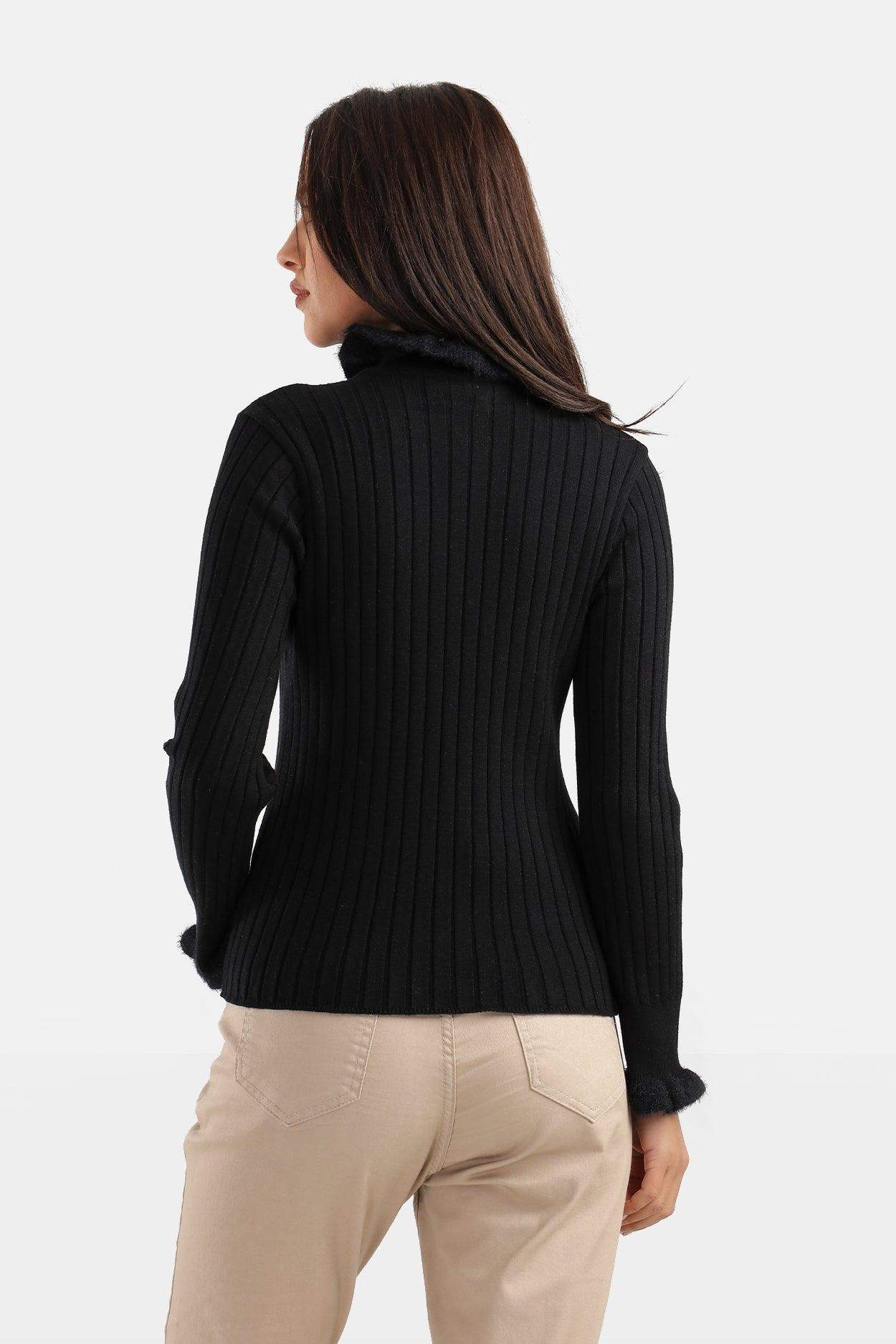 Ribbed High Neck Pullover - Carina - ÙƒØ§Ø±ÙŠÙ†Ø§