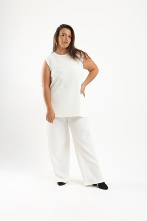 Ribbed Knitted Sleeveless Top - Clue Wear