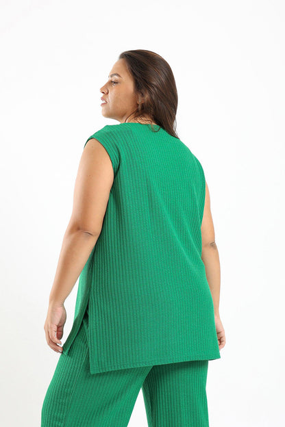 Ribbed Knitted Sleeveless Top - Clue Wear