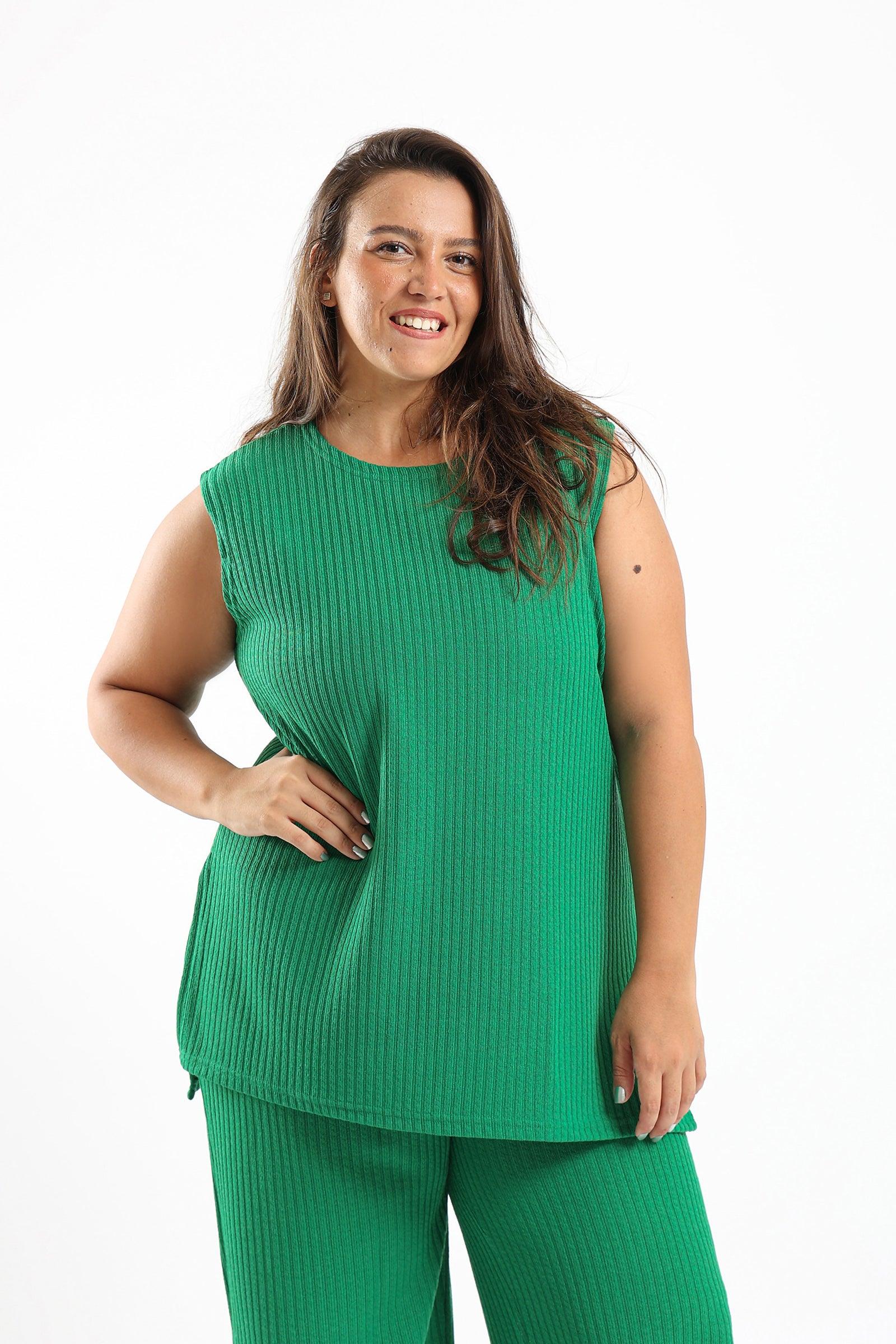 Ribbed Knitted Sleeveless Top - Clue Wear