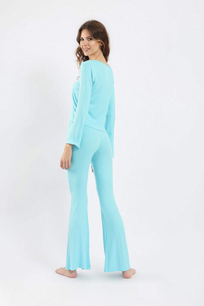 Ribbed Long Sleeve Pyjama Set - Carina - ÙƒØ§Ø±ÙŠÙ†Ø§