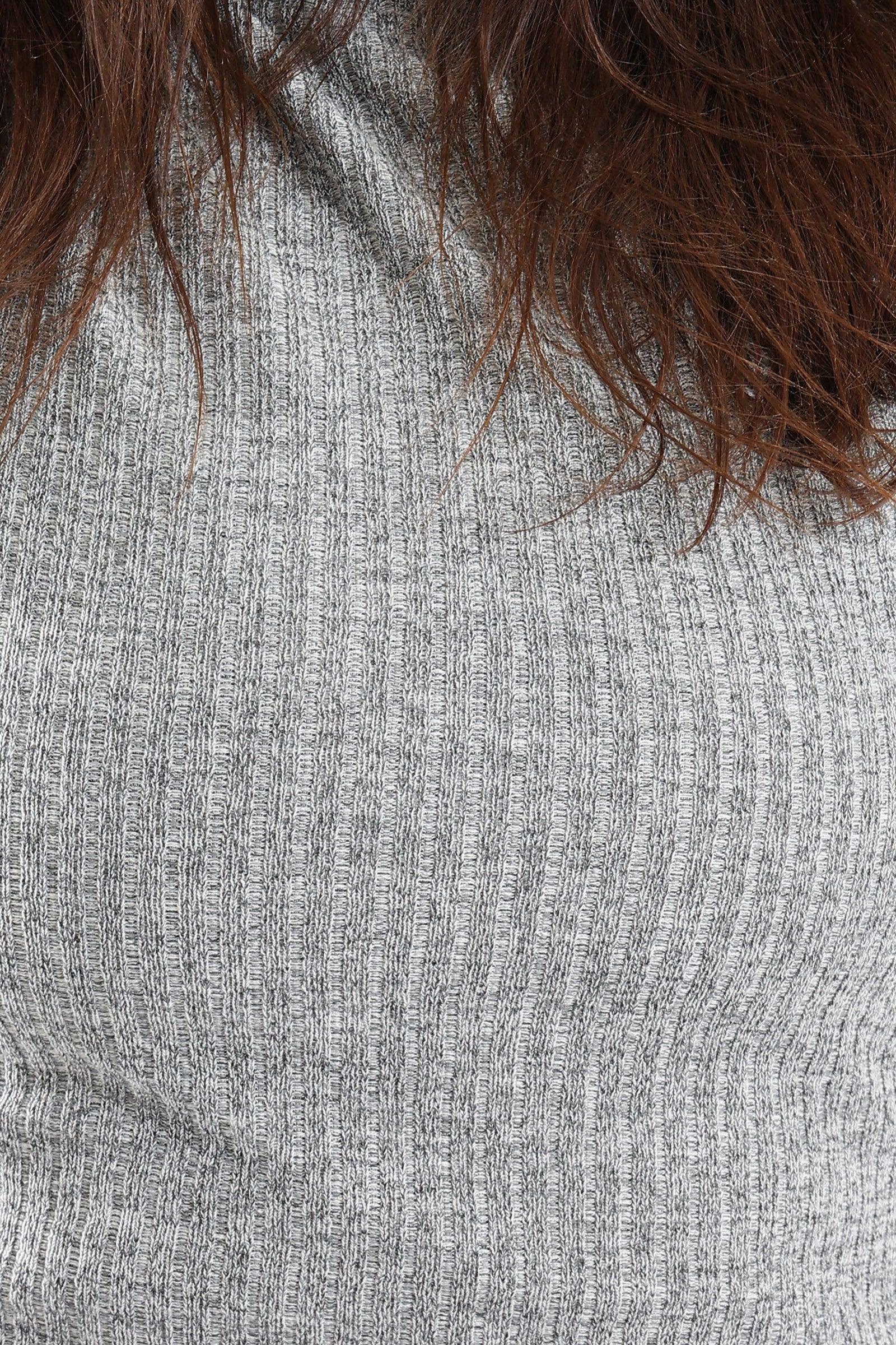 Ribbed Maxi Dress With Long Sleeves - Clue Wear