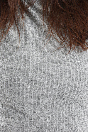 Ribbed Maxi Dress With Long Sleeves - Clue Wear