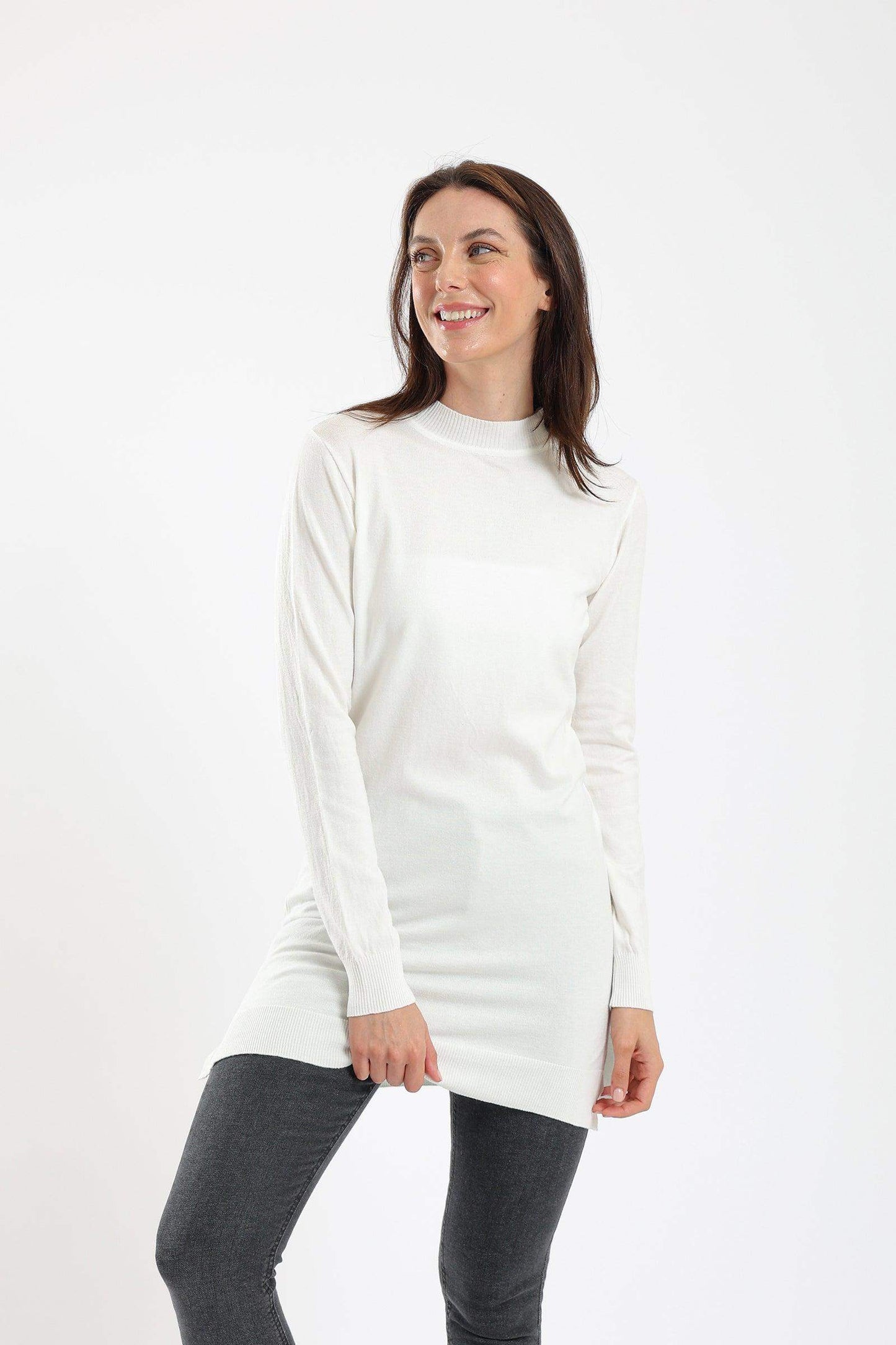 Ribbed Mock Neck Pullover - Carina - ÙƒØ§Ø±ÙŠÙ†Ø§