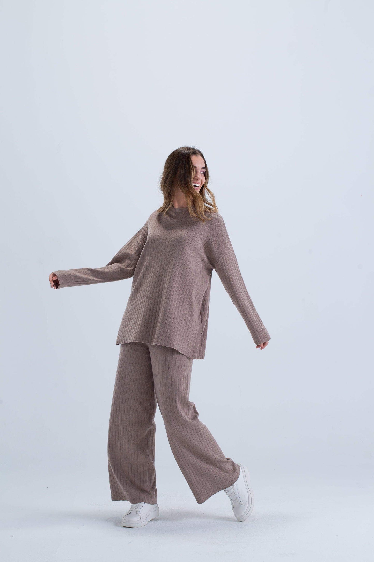 Ribbed Relaxed Fit Loungewear Set - Carina - ÙƒØ§Ø±ÙŠÙ†Ø§