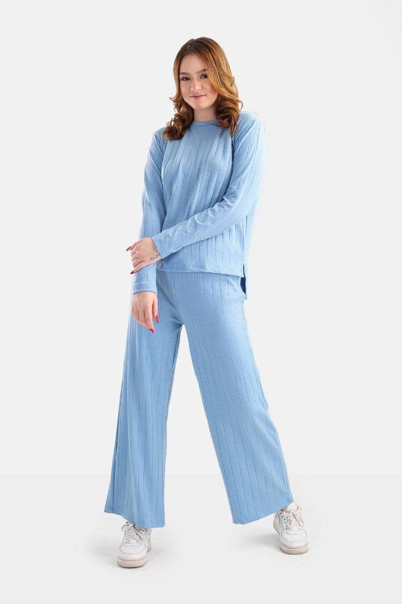 Ribbed Round Neck Loungewear - Carina - ÙƒØ§Ø±ÙŠÙ†Ø§