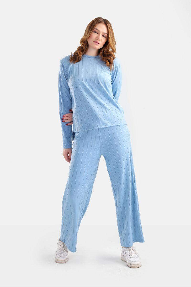 Ribbed Round Neck Loungewear - Carina - ÙƒØ§Ø±ÙŠÙ†Ø§