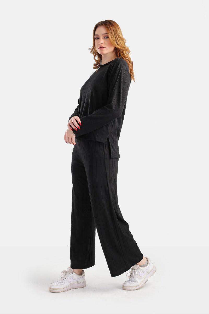 Ribbed Round Neck Loungewear - Carina - ÙƒØ§Ø±ÙŠÙ†Ø§