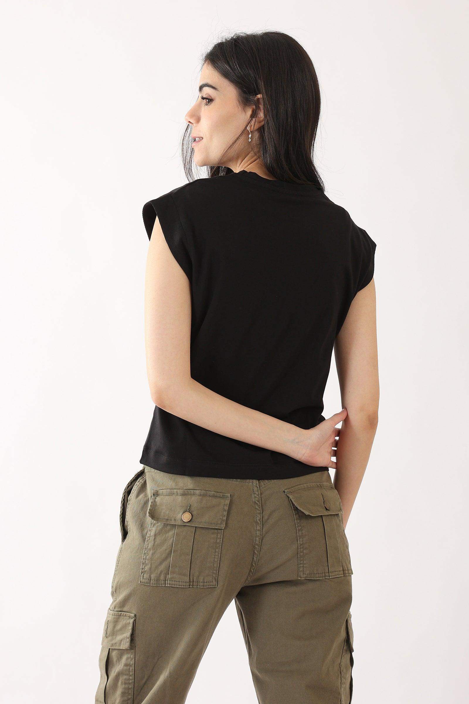 Ribbed Shoulder Detail Top - Carina - ÙƒØ§Ø±ÙŠÙ†Ø§