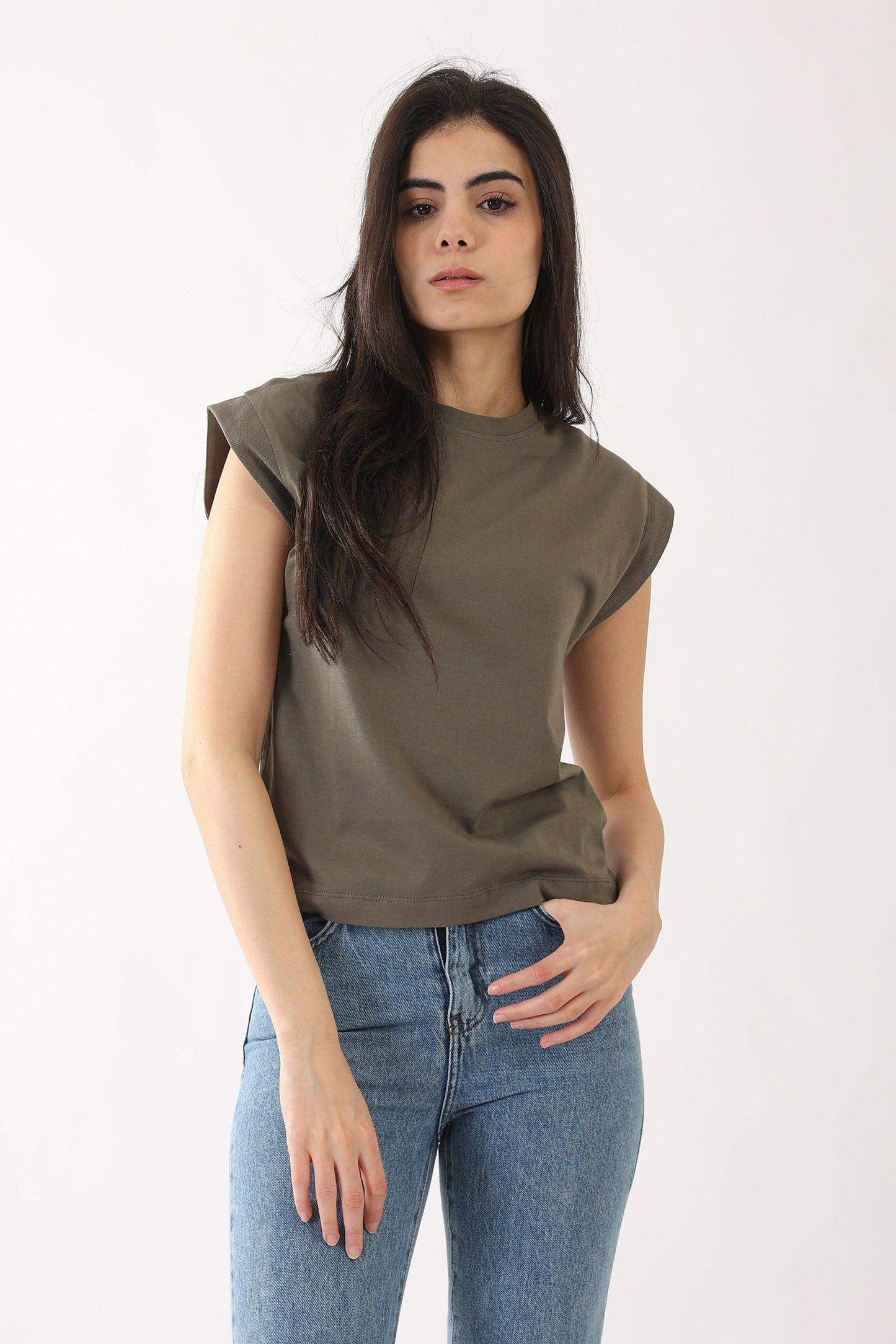 Ribbed Shoulder Detail Top - Carina - ÙƒØ§Ø±ÙŠÙ†Ø§