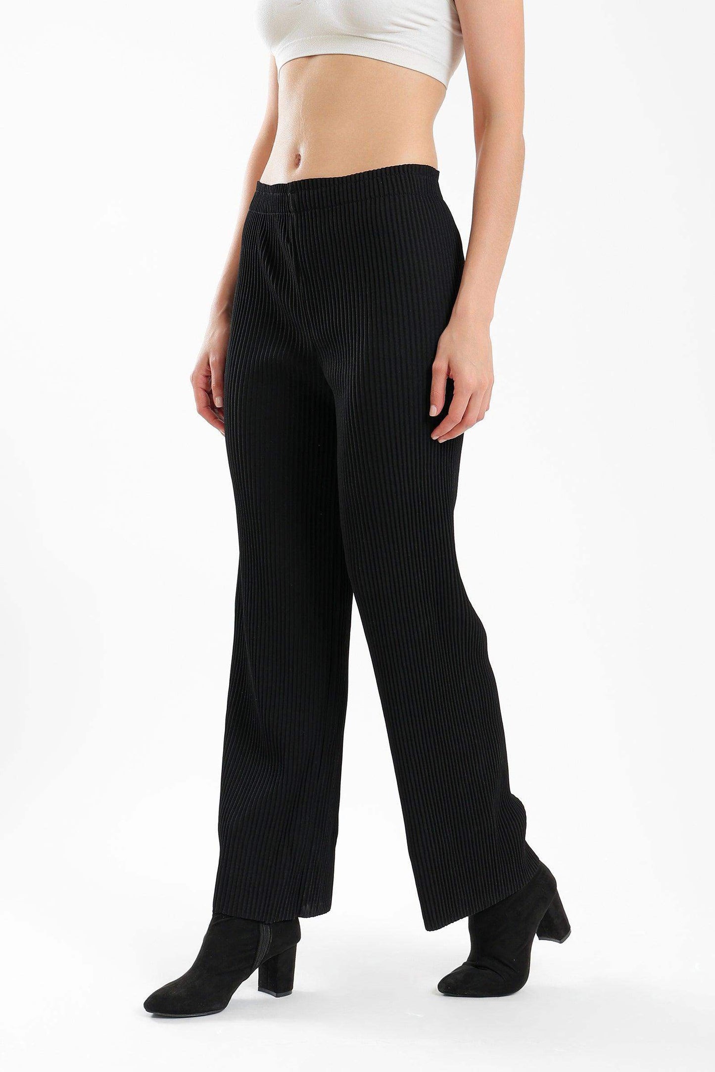 Ribbed Straight Cut Pants - Carina - ÙƒØ§Ø±ÙŠÙ†Ø§