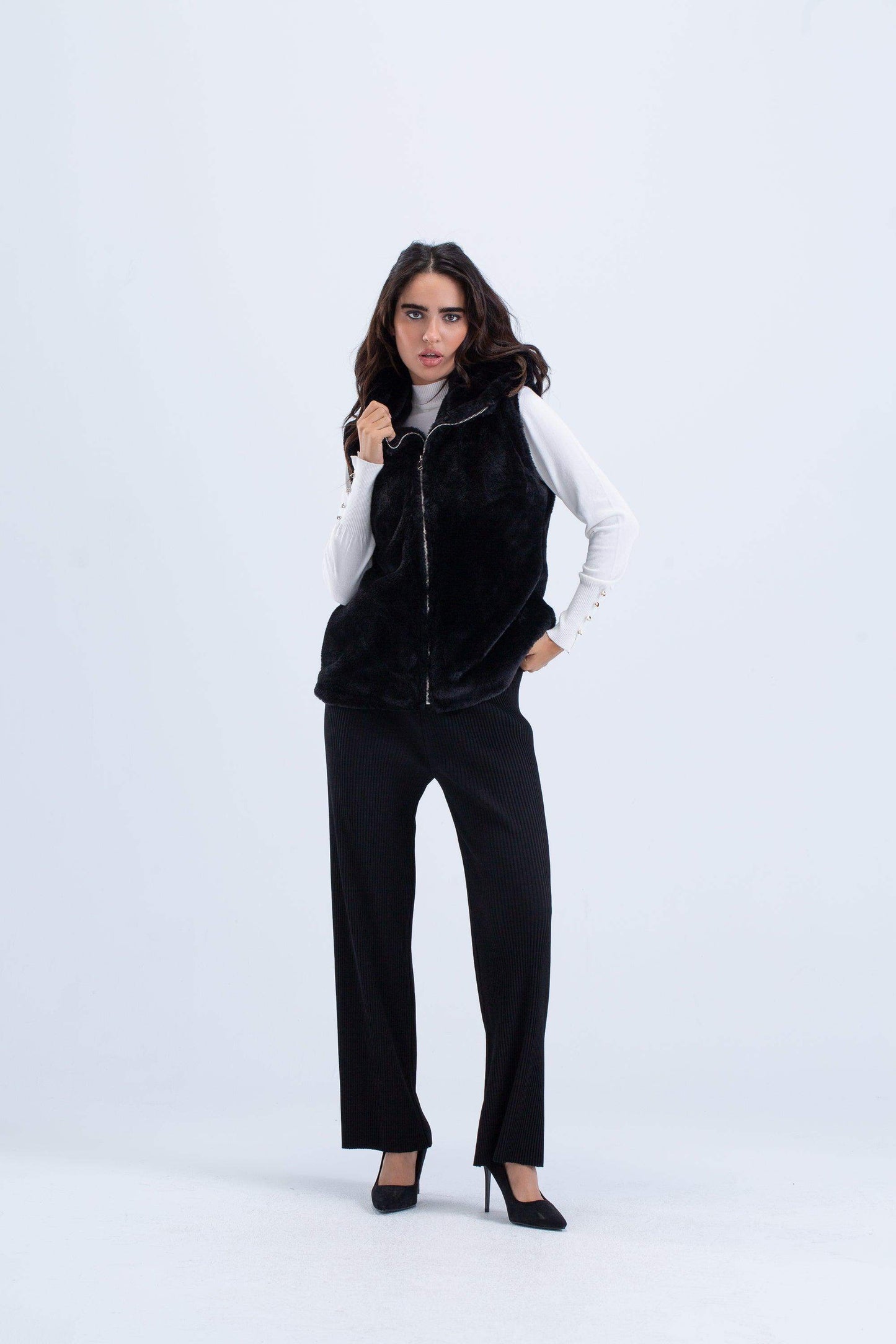 Ribbed Straight Cut Pants - Carina - ÙƒØ§Ø±ÙŠÙ†Ø§