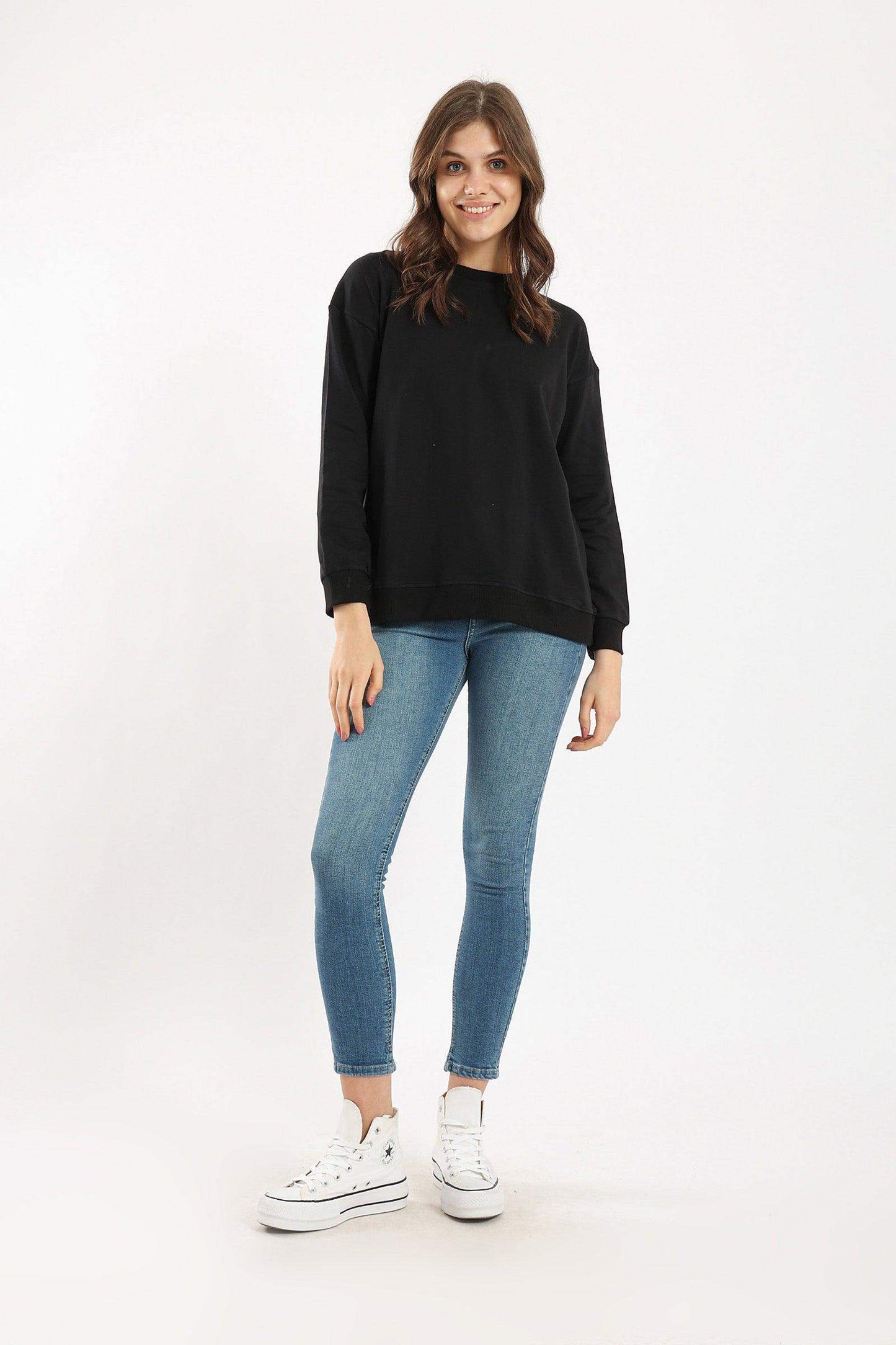 Ribbed Trim Lounge Sweatshirt - Carina - ÙƒØ§Ø±ÙŠÙ†Ø§