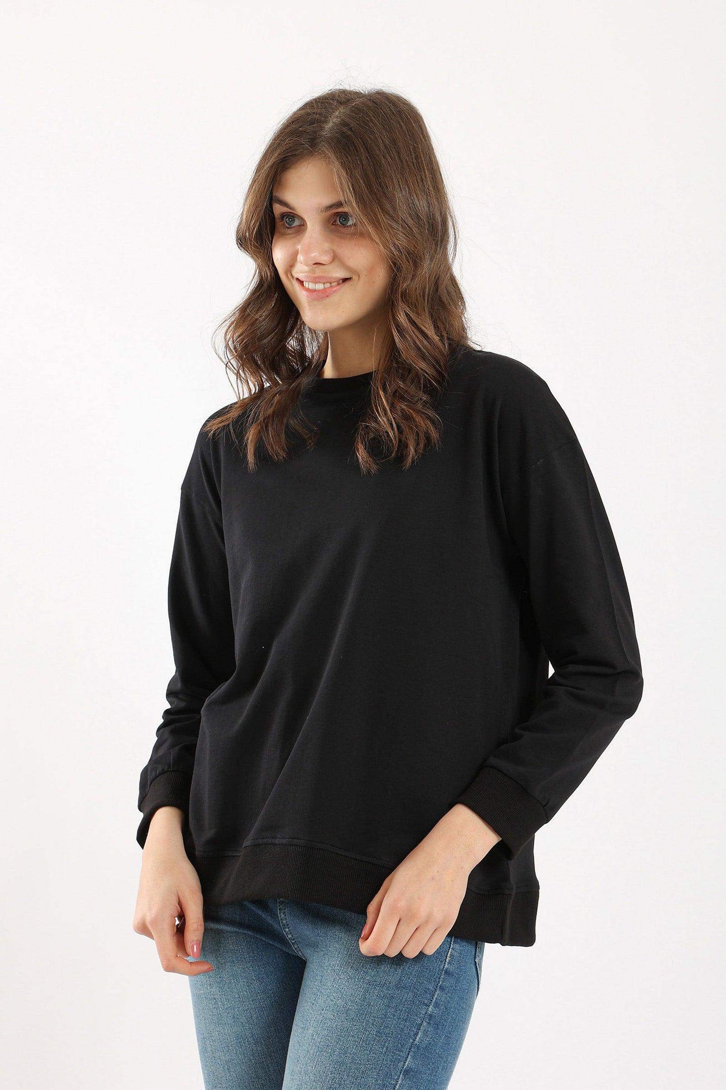 Ribbed Trim Lounge Sweatshirt - Carina - ÙƒØ§Ø±ÙŠÙ†Ø§