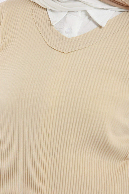 Ribbed V-Neck Top - Carina - ÙƒØ§Ø±ÙŠÙ†Ø§