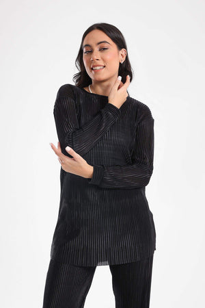 Ribbed Voile Blouse - Carina - ÙƒØ§Ø±ÙŠÙ†Ø§