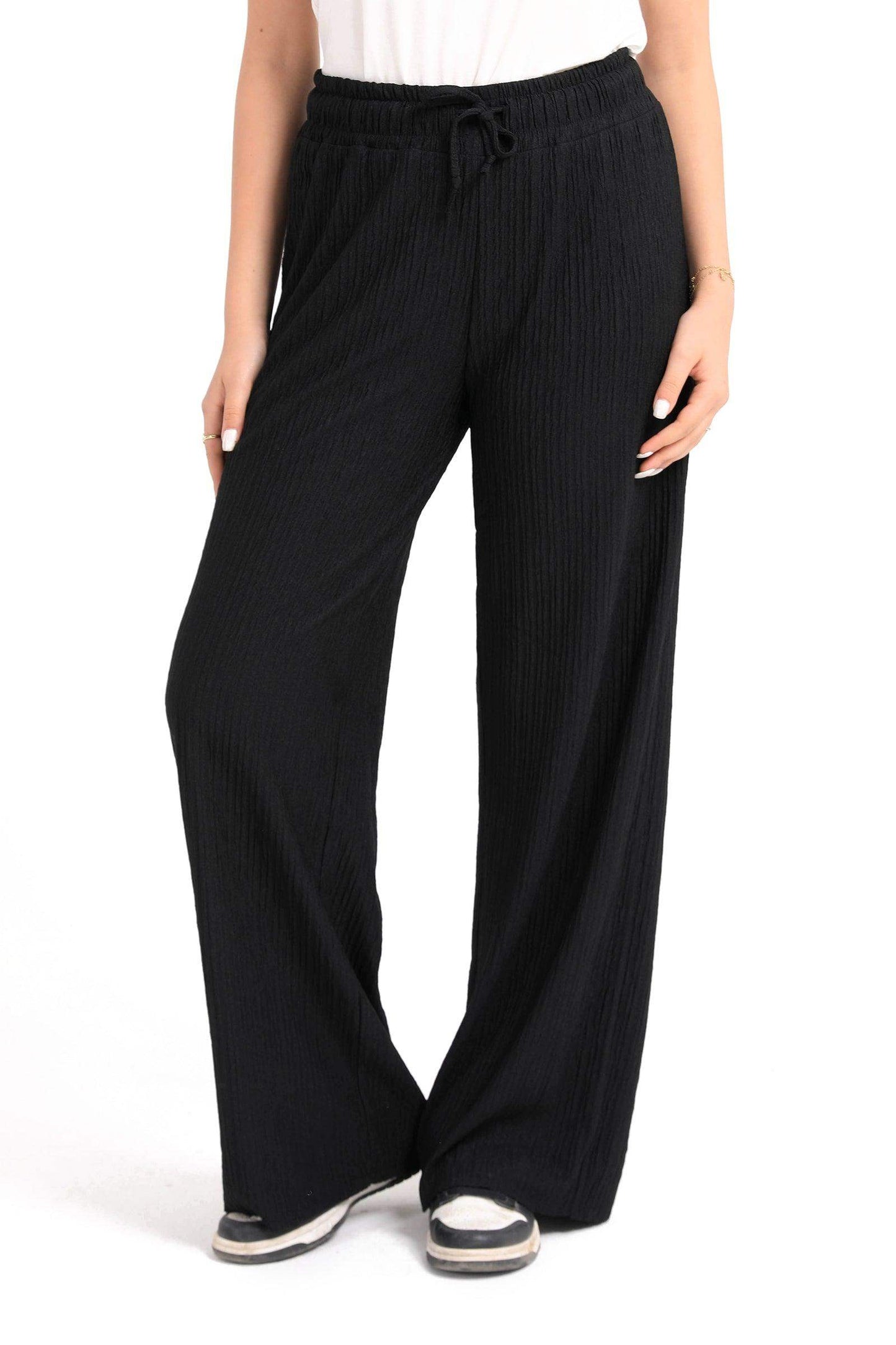 Ribbed Wide Leg Pants - Carina - ÙƒØ§Ø±ÙŠÙ†Ø§