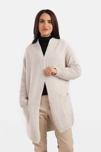 Ribbed Wool Cardigan - Carina - ÙƒØ§Ø±ÙŠÙ†Ø§