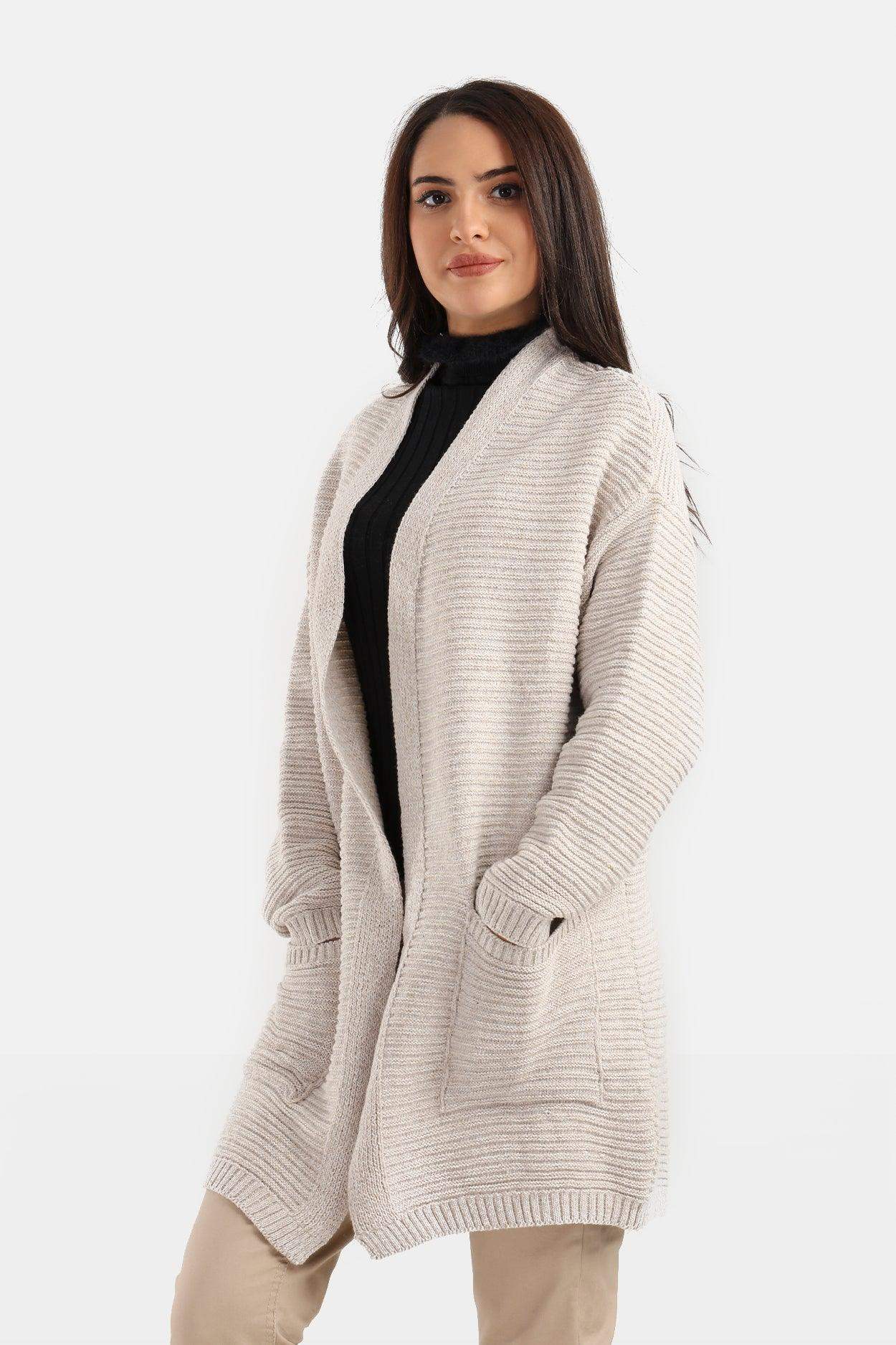 Ribbed Wool Cardigan - Carina - ÙƒØ§Ø±ÙŠÙ†Ø§