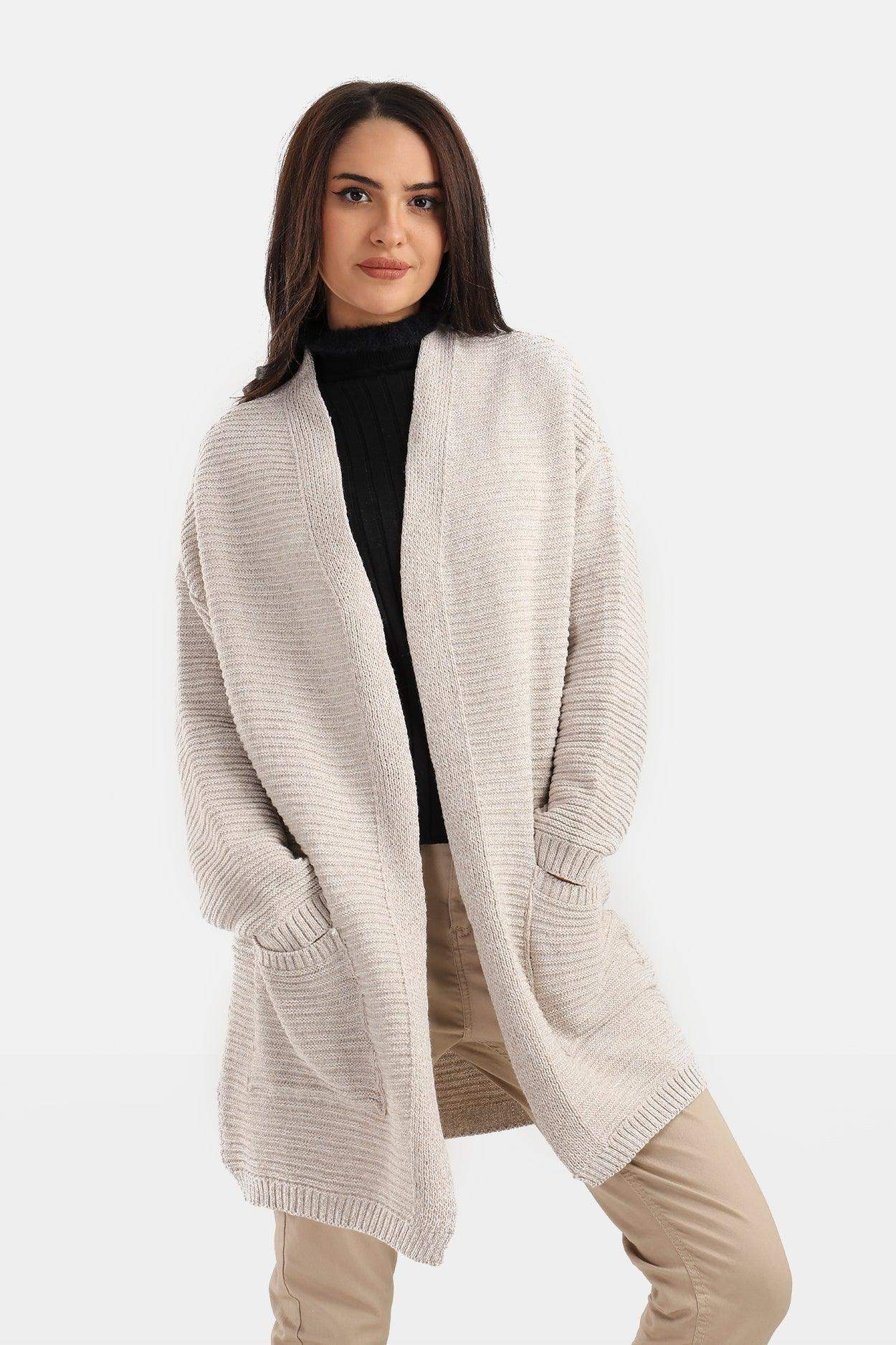 Ribbed Wool Cardigan - Carina - ÙƒØ§Ø±ÙŠÙ†Ø§