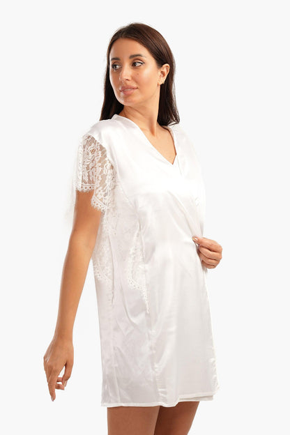 Robe with Lace Short Sleeves - Carina - ÙƒØ§Ø±ÙŠÙ†Ø§