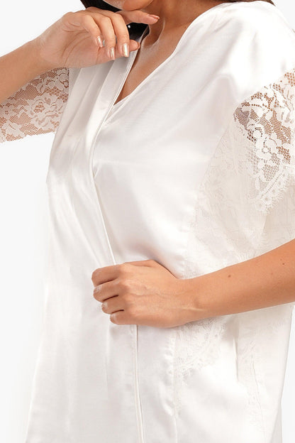 Robe with Lace Short Sleeves - Carina - ÙƒØ§Ø±ÙŠÙ†Ø§