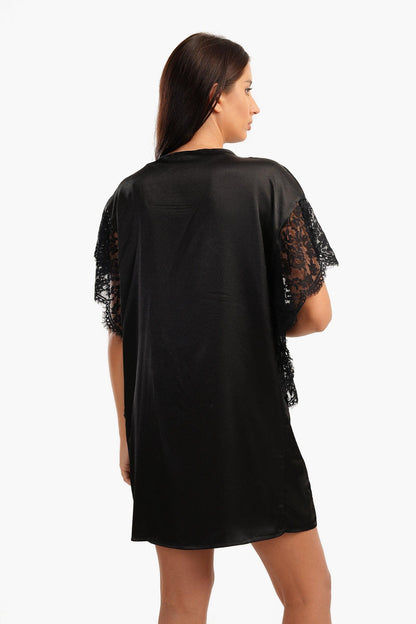 Robe with Lace Short Sleeves - Carina - ÙƒØ§Ø±ÙŠÙ†Ø§