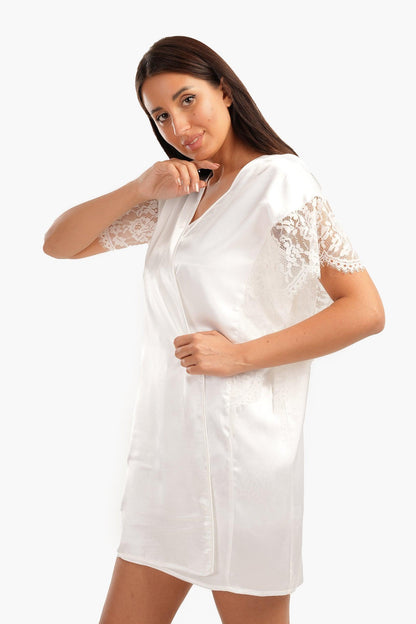 Robe with Lace Short Sleeves - Carina - ÙƒØ§Ø±ÙŠÙ†Ø§