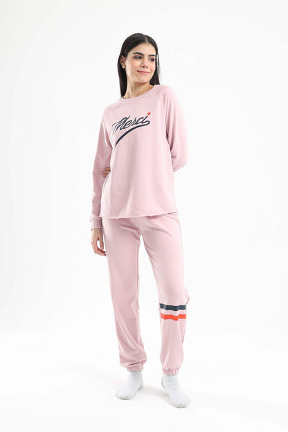 Rose Crew Neck Pyjama Set - Carina - ÙƒØ§Ø±ÙŠÙ†Ø§