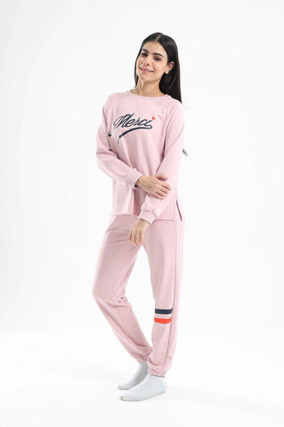 Rose Crew Neck Pyjama Set - Carina - ÙƒØ§Ø±ÙŠÙ†Ø§