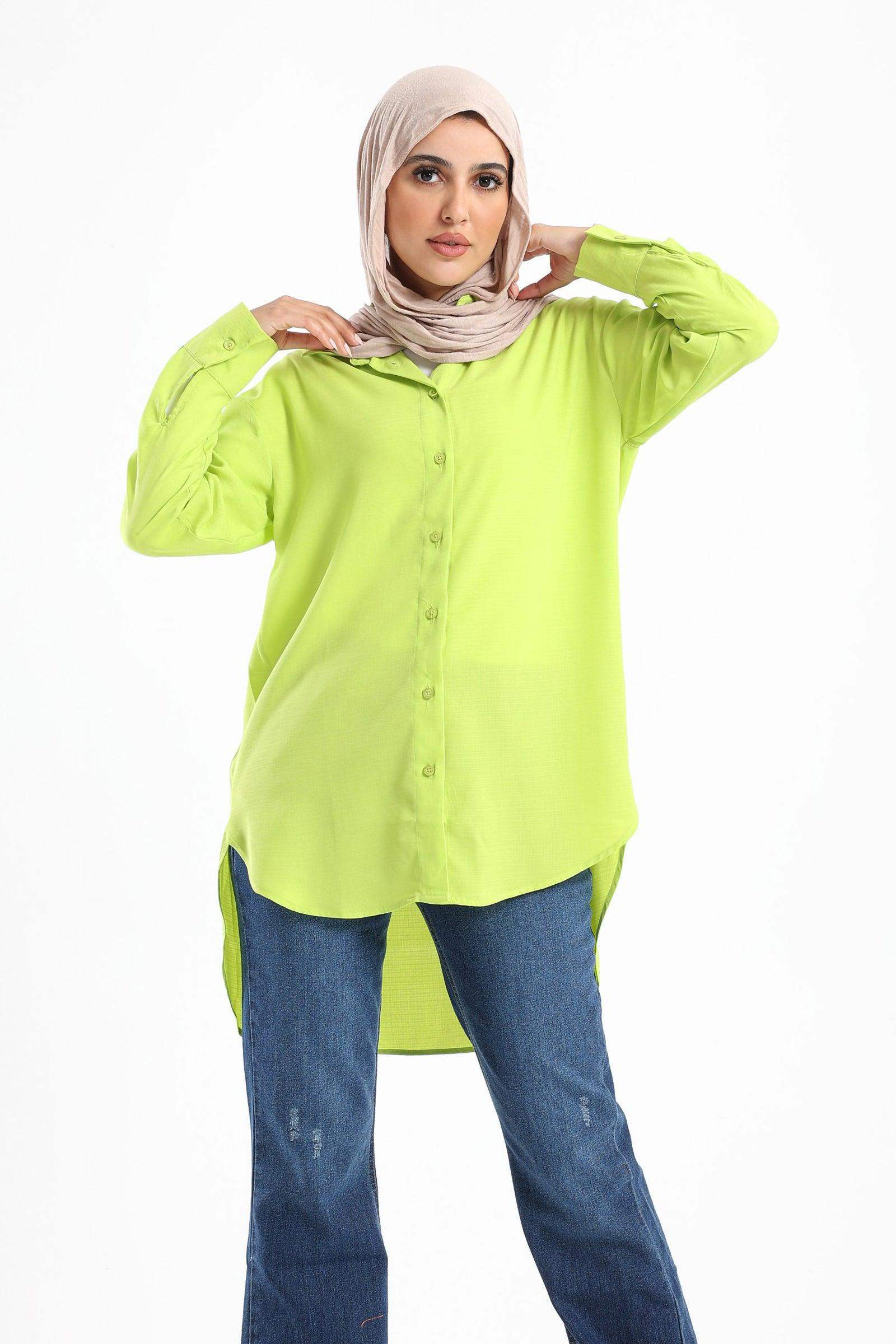 Round Hem Plain Shirt - Carina - ÙƒØ§Ø±ÙŠÙ†Ø§