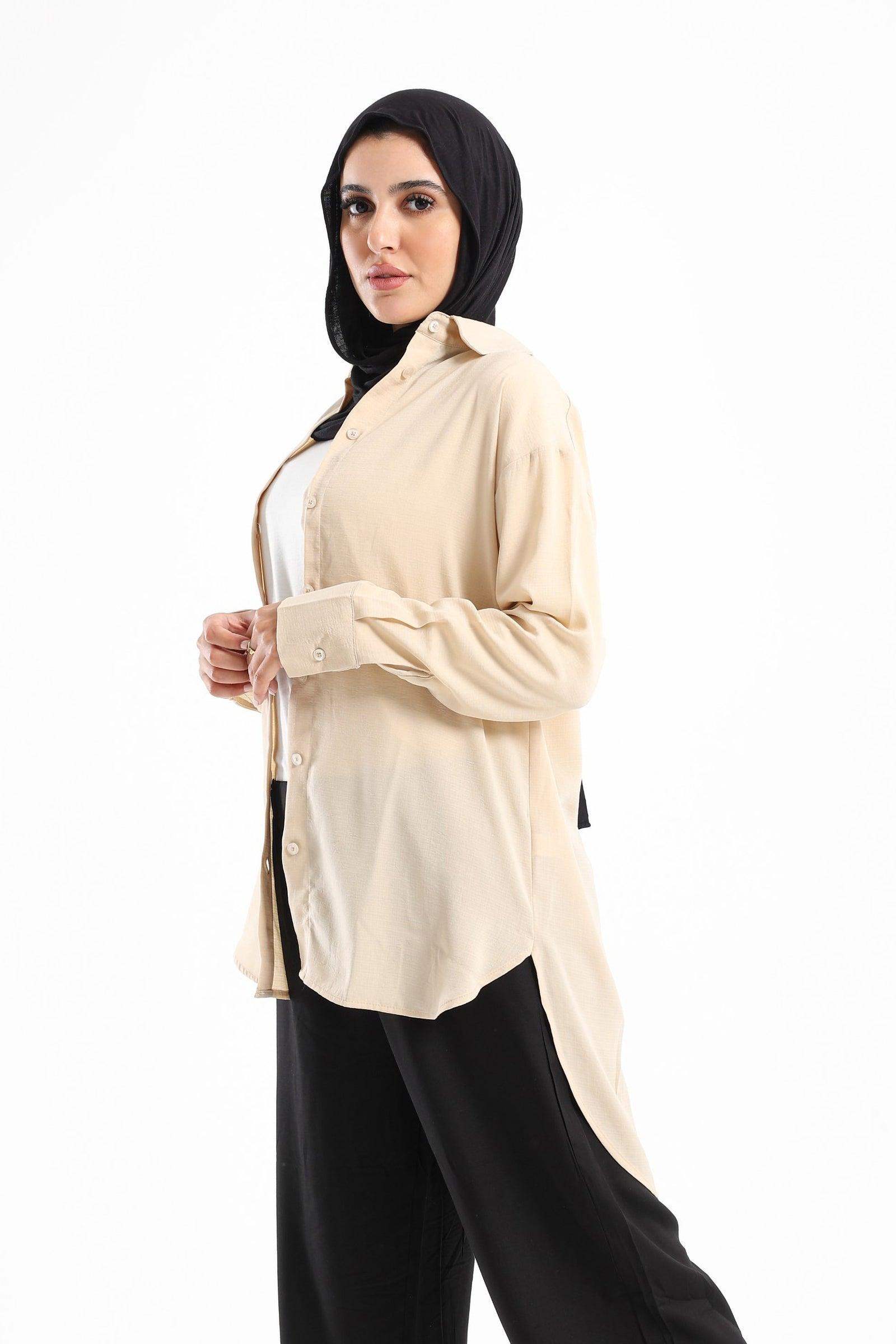 Round Hem Plain Shirt - Carina - ÙƒØ§Ø±ÙŠÙ†Ø§