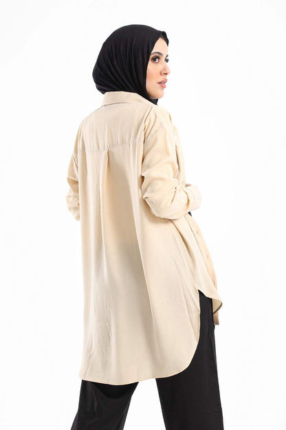 Round Hem Plain Shirt - Carina - ÙƒØ§Ø±ÙŠÙ†Ø§