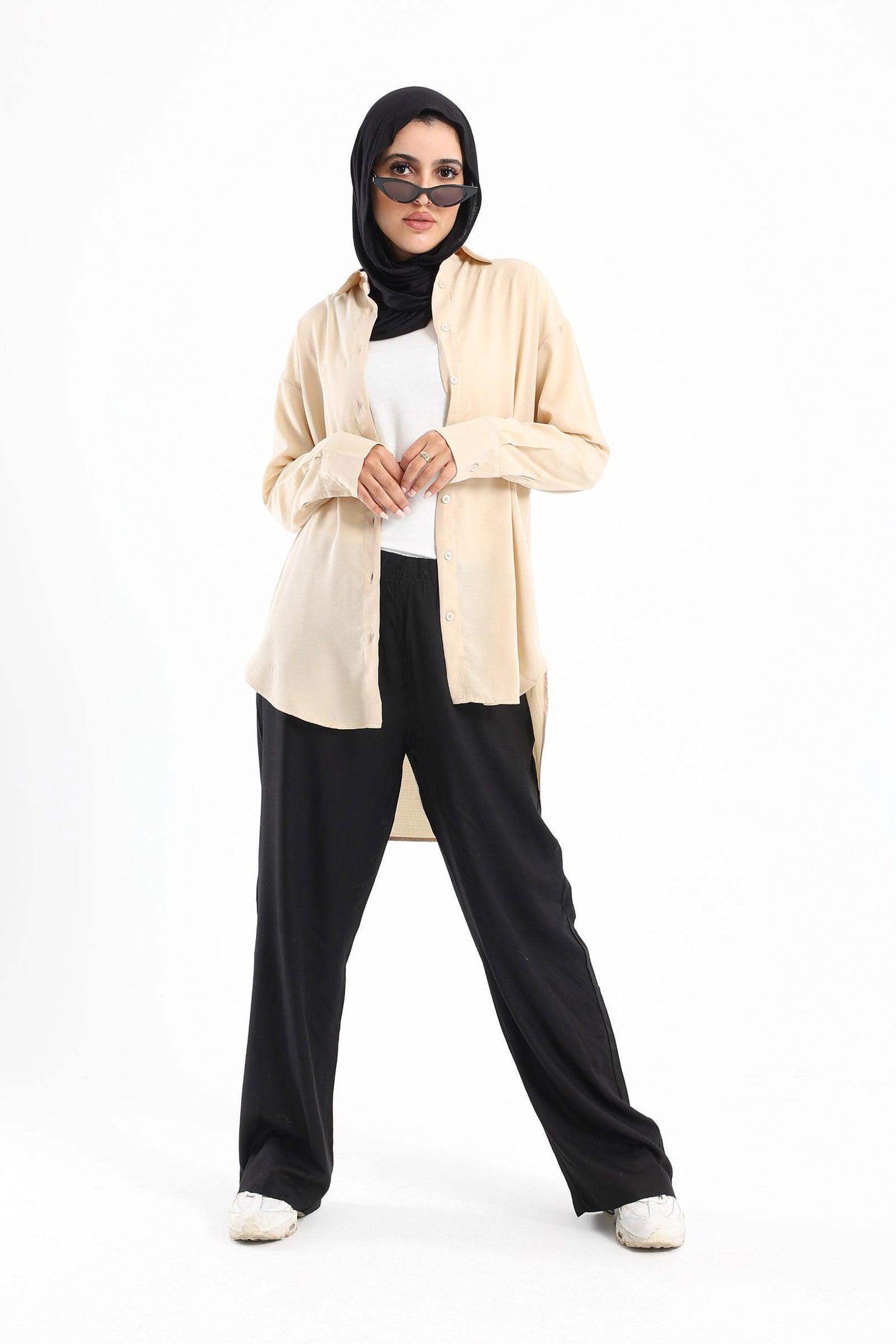 Round Hem Plain Shirt - Carina - ÙƒØ§Ø±ÙŠÙ†Ø§