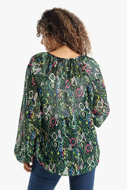 Round Neck Drawstring Blouse - Carina - ÙƒØ§Ø±ÙŠÙ†Ø§