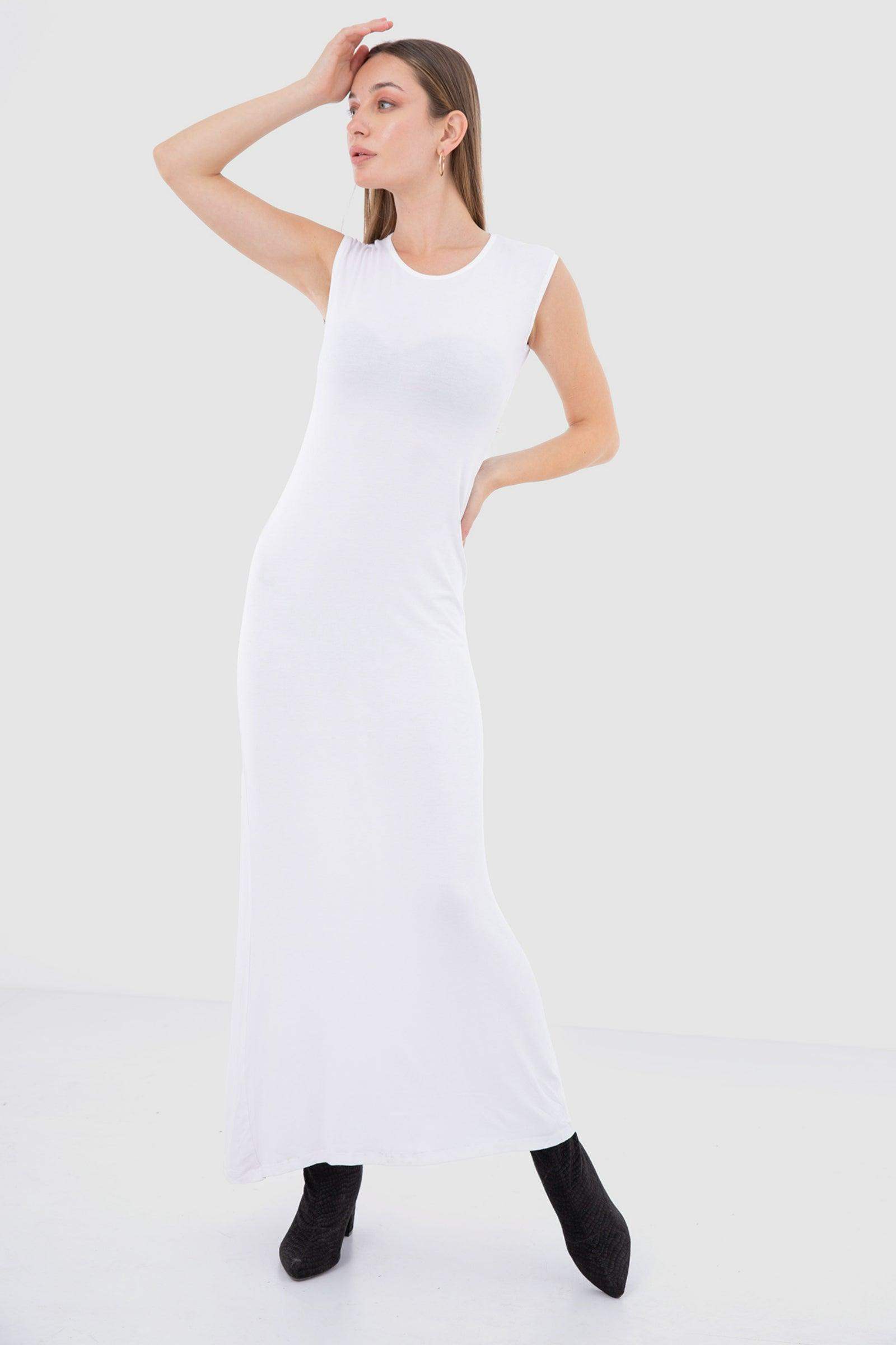 Round Neck Long Sleeveless Dress - Carina - ÙƒØ§Ø±ÙŠÙ†Ø§