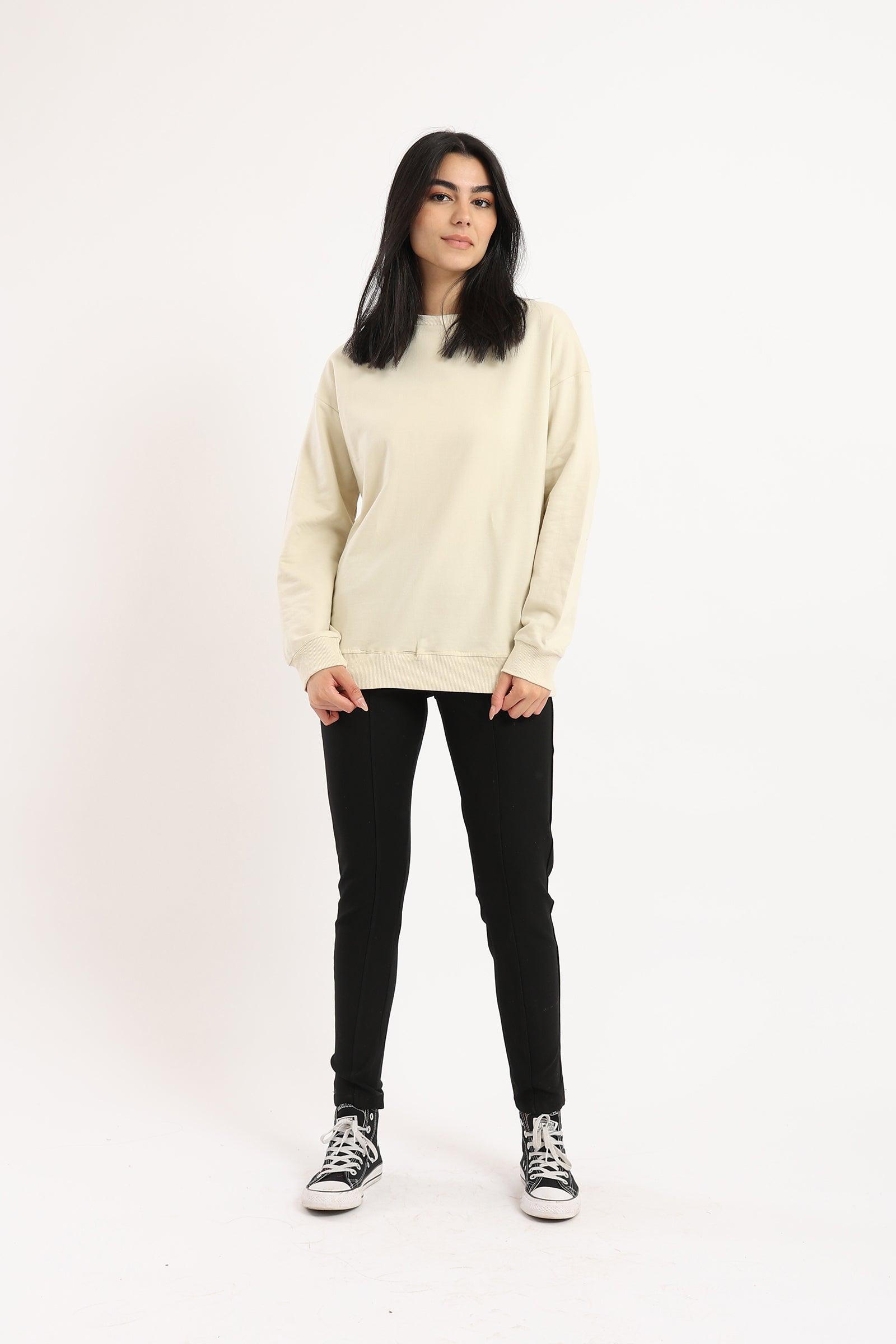 Round Neck Plain Sweatshirt - Clue Wear