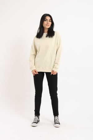Round Neck Plain Sweatshirt - Clue Wear