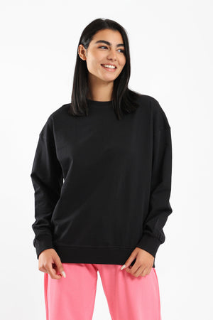 Round Neck Plain Sweatshirt - Clue Wear