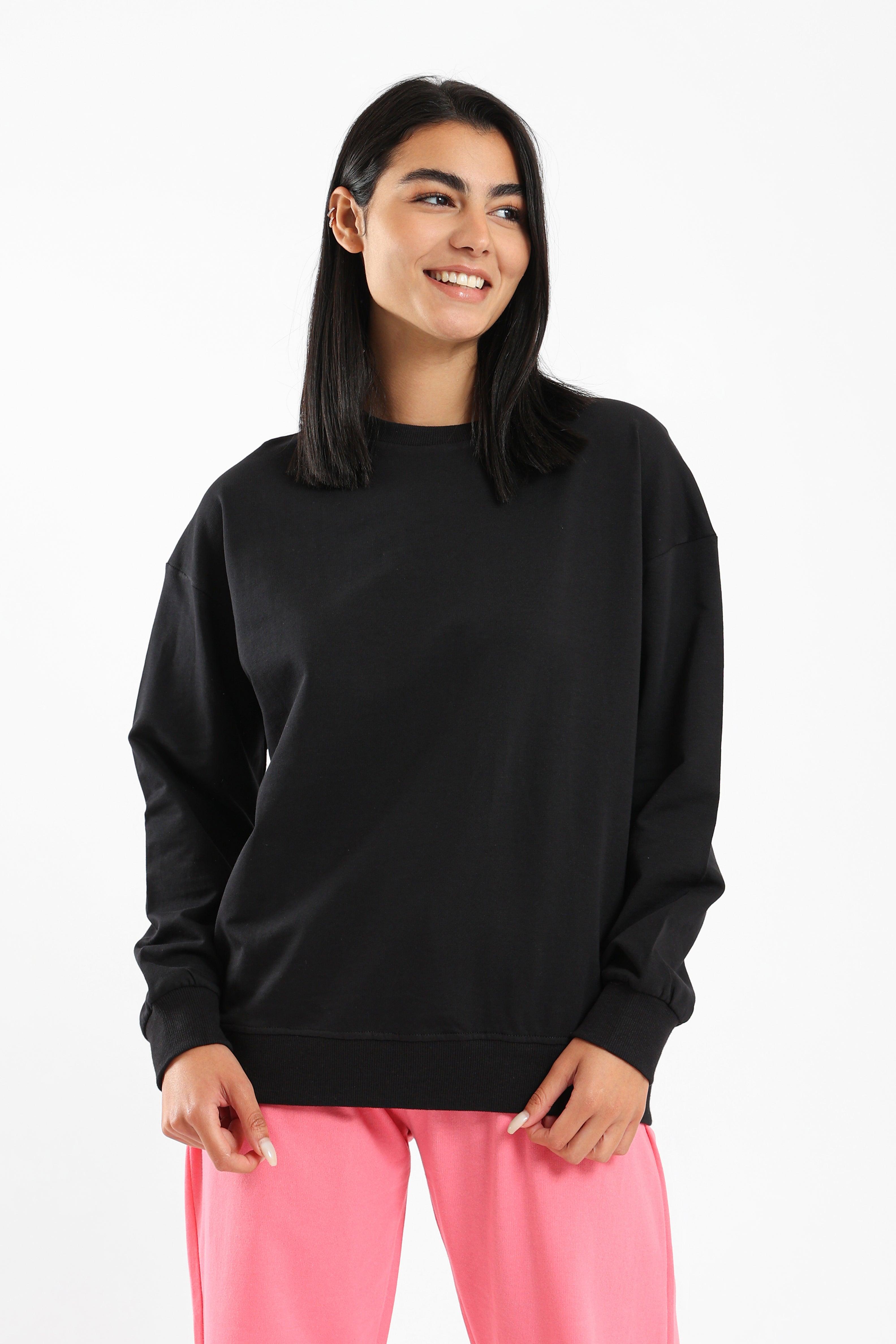 Round Neck Plain Sweatshirt - Clue Wear