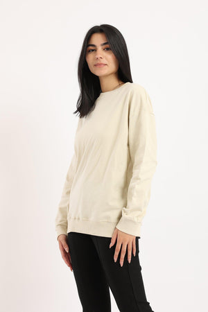 Round Neck Plain Sweatshirt - Clue Wear